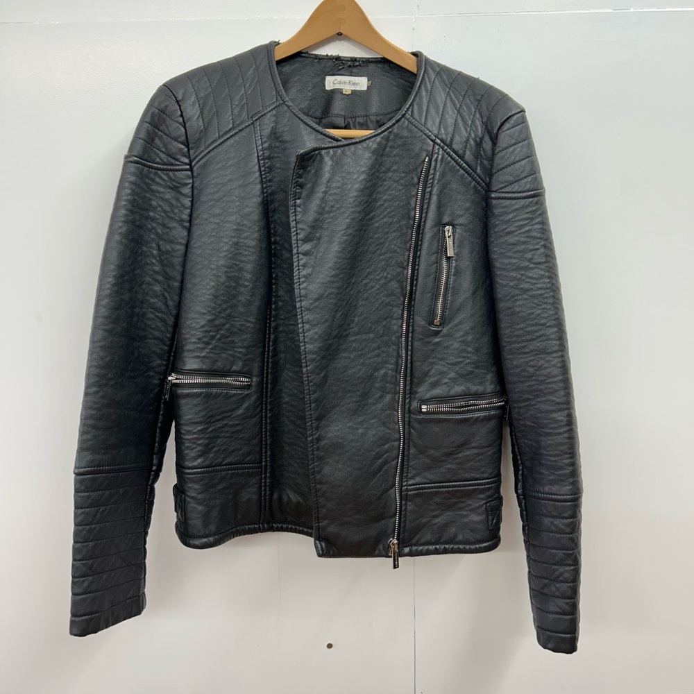 Calvin Klein Quilted Black Leather Jacket